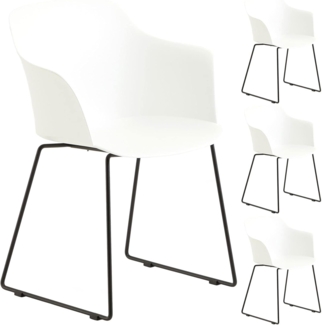 IDIMEX Gartenstuhl FORO (4 St), 4er Set Gartenstuhl aus Kunststoff und Alu schlanker Stuhl aus Polypro