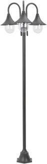 vidaXL Garten-Pollerleuchte E27 220 cm Aluminium 3-Laterne Bronze 44207