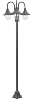 vidaXL Garten-Pollerleuchte E27 220 cm Aluminium 3-Laterne Bronze 44207