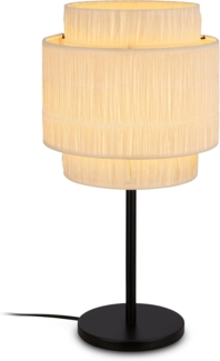 Briloner Leuchten Tischleuchte LED Tischlampe Kommodenlampe Natur E27 Boho, ohne Leuchtmittel, Abhängig vom Leuchtmittel - Warmweiß/Neutralweiß/Kaltweiß, Tischlampe 25x49,5cm Natur max. 10W Schlafzimmer Nachttisch