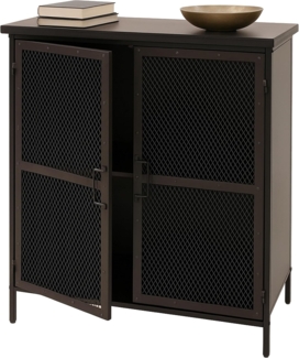 Apothekerkommode HWC-O79, Schrank Highboard Staufächer, Vintage Shabby-Look 94x80x35cm, Metalloptik