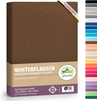 leevitex® Spannbettlaken für kalte Nächte – angenehm weich, passgenau, farbstark & pflegeleicht, Gummizug: Rundum