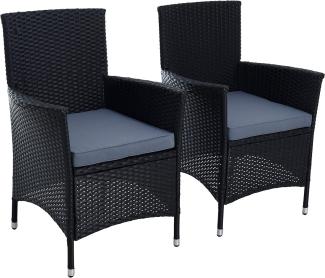 Rattan Gartensessel Polyrattan Stuhl Gartenstuhl 2er Set Garten Sessel Schwarz