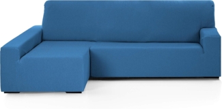 Martina Home - EMILIA - Elastischer Chaiselongue-Bezug - Langer linker Arm (Vorderansicht) - Hostess Blue