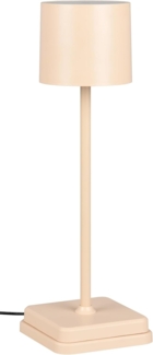 Akku LED Tischleuchte FERNANDEZ kabellos für Innen & Außen, Beige - H: 38cm