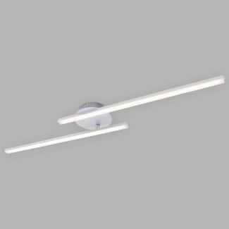 Briloner Leuchten LED Deckenleuchte, Deckenlampe 2-flammig, 1. 400 Lumen, 3. 000 Kelvin (warmweiß), 18 Watt, Aluminiumfarbig, 782x120x61mm (LxBxH)