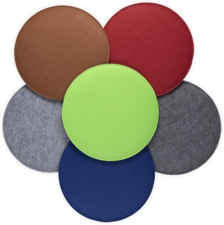 sunnypillow Stuhlkissen 4er Set Stuhlkissen aus Filz rund Ø 36cm