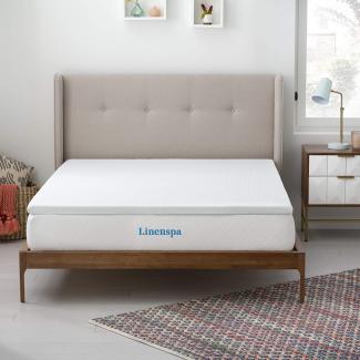 Linenspa 5cm Matratzen-Topper mit kühlendem Gel-Memory-Foam und waschbarem Reißverschlussbezug, 150 x 190 cm