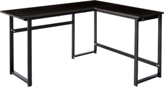 ZINUS Luke 135 cm großer Eckschreibtisch aus schwarzem Metall | L-förmiger Computertisch | Bürotisch | Einfache Montage ohne Schrauben