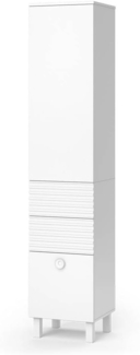 Badschrank Sola Weiß 40.2 x 192.4 cm mit Tür und Schubladen Vicco