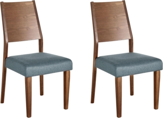Esszimmerstuhl 2er Set ELMIRA Holz Grau
