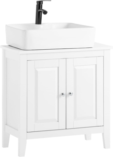 SoBuy FRG202-W Waschbeckenunterschrank Badschrank Waschtisch Unterschrank weiß BHT ca: 60 x 62 x 30 cm
