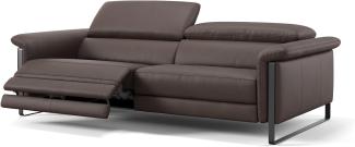 Sofanella Dreisitzer Palma Echtleder Couch Relaxsofa in Braun