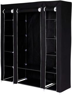 dibea Faltbarer Stoff-Kleiderschrank 175 x 150 x 45 cm, schwarz