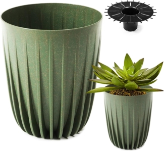 KONZEPT Blumentopf Hoher Blumentopf, Pflanzkübel Groß für Außen, Balkon, Übertopf mit Drainagesystem