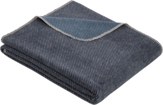 s Oliver Jacquard Decke 1590|150x200 cm| dunkelblau-blau