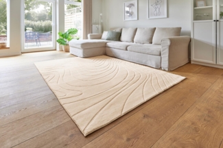 Andiamo Teppich Dale, rechteckig, Höhe: 10 mm, Uni Farben, Hoch-Tief-Struktur, Carving-Effekt, Wohnzimmer