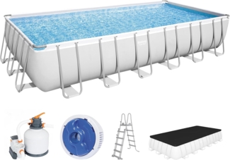 Power Steel™ Frame Pool, Lichtgrau, 732 x 366 x 132 cm
