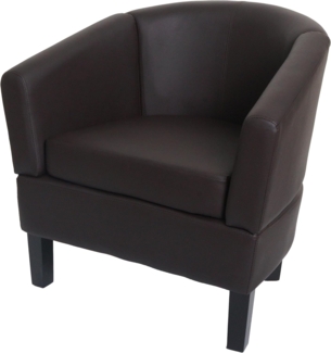 Lounge-Sessel HWC-O17, Sessel Clubsessel Cocktailsessel, FSC®-zertifiziert Kunstleder ~ braun