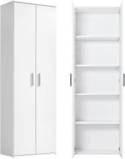 mokebo® Mehrzweckschrank 60cm Breite mit Einlegeböden 'Der Lange' moderner Aktenschrank in Weiß aus Holz, Schrank & Haushaltsschrank | 60 x 180 x 34 (B/H/T in cm)