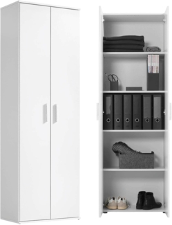 mokebo® Mehrzweckschrank 60cm Breite mit Einlegeböden 'Der Lange' moderner Aktenschrank in Weiß aus Holz, Schrank & Haushaltsschrank | 60 x 180 x 34 (B/H/T in cm)