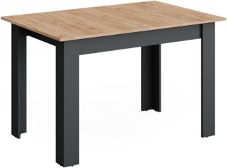 Esstisch Repose Anthrazit/Goldkraft Eiche 160 x 80 cm ausziehbar Vicco