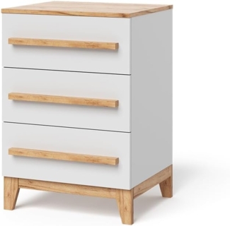 Kommode Malia Weiß/Artisan 60x88 cm mit 3 Schubladen Vitalispa