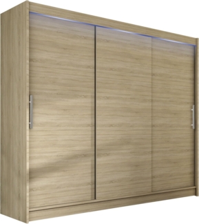 Kleiderschrank Aston II, mit RGB LED Beleuchtung, Farbe: Sonoma Eiche