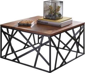 Wohnling Couchtisch BAKAL 60 x 35 x 60 cm Sheesham Massivholz / Metall Sofatisch