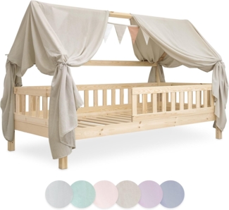 Ehrenkind Betthimmel Deko Hausbett, Kinderzimmer-Deko-Set (Kinderzimmer Deko), Betthimmel & Wimpelkette für magische Momente, hochwertige Materialien
