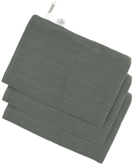 LÄSSIG Baby Musselin Waschhandschuh 3er Set/Muslin Wash Glove Set 3 pcs Petrol Green