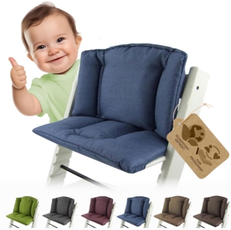 Bambiniwelt Sitzkissen, kompatibel mit Stokke 'Tripp Trapp' Hochstuhl, meliert blau