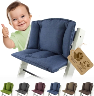 Bambiniwelt Sitzkissen, kompatibel mit Stokke 'Tripp Trapp' Hochstuhl, meliert blau