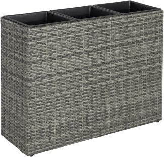 ESTEXO Hochbeet Polyrattan Blumenkübel Pflanzkübel Rattan Blumentopf Set Anthrazit-Grau