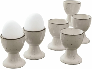 Mirabeau Geschirr-Set Eierbecher 6er Set Biarré grau, Steinzeug