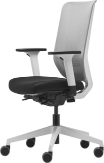 Trendoffice to-sync pro, ergonomischer Bürostuhl, mit Armlehnen, modernes Design, Homeoffice, umweltzertifiziert, by Dauphin (White, Netz-Rückenlehne)
