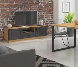 Lowboard TV-Board Stilo 150 cm Esszimmer Landhaus Grau Eiche Artisan Sideboard