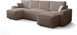 ALTDECOR Ecksofa BALLARO U, Couch mit Schlaffunktion, Wohnzimmer - Wohnlandschaft