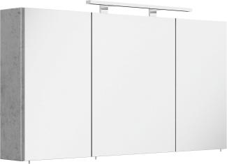 Spiegelschrank 120cm inkl. Design LED-Lampe und Glasböden beton : Beton