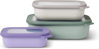 Mepal | Cirqula Frischhaltedosen | rechteckig 3-teilig Set | Größen: 500, 1000, 2000 ml | stapelbar & spülmaschinenfest | ideal zur Vorratshaltung