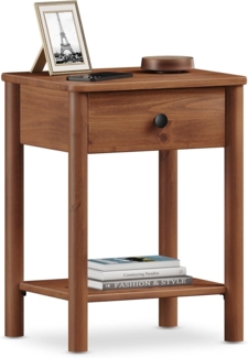 IDIMEX Nachtkommode APOANA, Nachttisch Nachtschrank modern Holz Kastanienfarben Nachtkommode skand