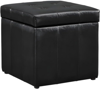Vente-unique - Sitzhocker mit Stauraum - Kunstleder - Schwarz - SERAFINO