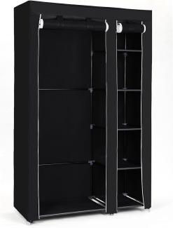 Songmics Stoffschrank, Kleiderschrank, Faltschrank, Campingschrank mit Kleiderstange, 110 x 175 x 45 cm, schwarz LSF007