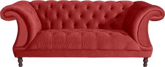 Ivette Sofa 2-Sitzer Samtvelours Ziegel Buche Nussbaumfarben