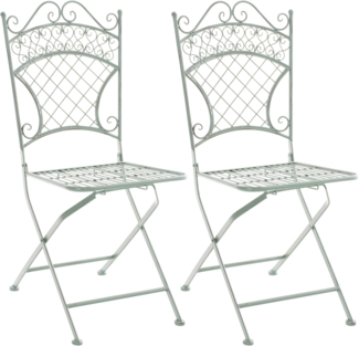 CLP 2er Set Gartenstuhl Adelar klappbar,antik-grün