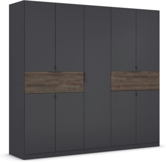 Drehtürenschrank Timo / Ticao, Holzwerkstoff, Anthrazit, 226 x 210 x 54 cm