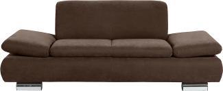 Terrence Sofa 2-Sitzer Veloursstoff Braun Metallfüße verchromt