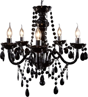 riess-ambiente Kronleuchter BLACK CRYSTAL 55cm schwarz, ohne Leuchtmittel, Hängelampe · Wohnzimmer · Acryl · Schlafzimmer · Barock Design