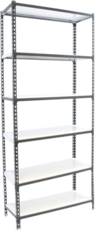 Simon Rack Schwerlastregal, 2500 x 800 x 500 mm, Bis 180 kg Belastbar, 6 Verstellbare Ablagen, Kellerregal, Lagerregal, Anthrazit/Weiss - Simonclick