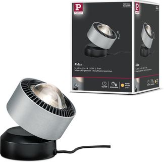 Paulmann No. 79718 LED Tischleuchte Aldan 3,5 W dimmbar Schwarz Alu gebürstet